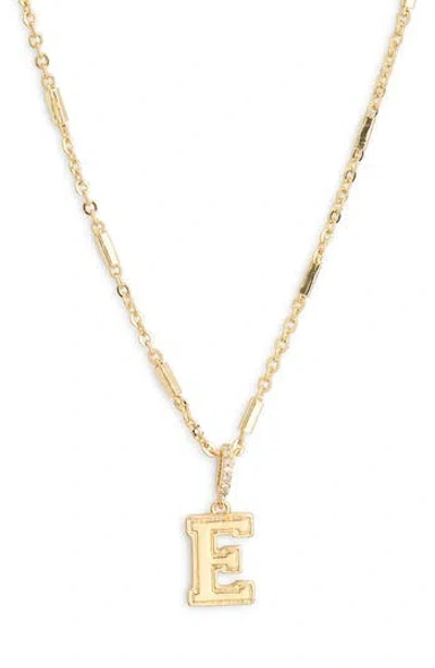 Leith Varsity Font Cubic Zirconia Initial Pendant Necklace In Gold