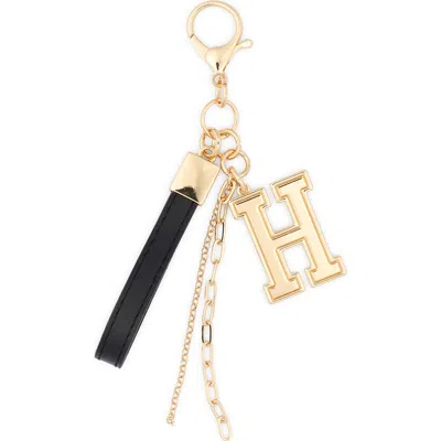 Leith Varsity Initial Bag Charm In Gold