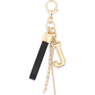 Leith Varsity Initial Bag Charm In Gold