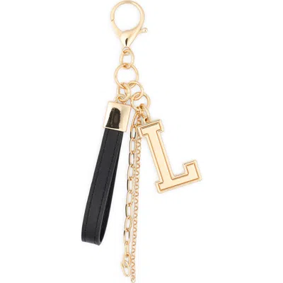 Leith Varsity Initial Bag Charm In Gold