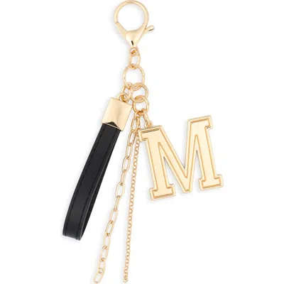 Leith Varsity Initial Bag Charm In Gold