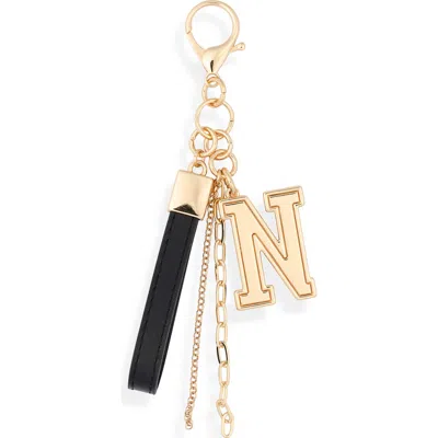 Leith Varsity Initial Bag Charm In Gold