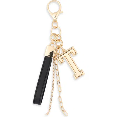 Leith Varsity Initial Bag Charm In Gold