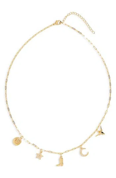 Leith Western Cz Charm Necklace