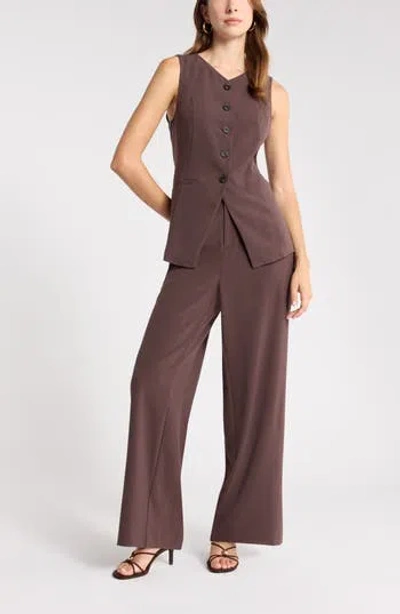 Leith Wide Leg Pants In Brown Seal
