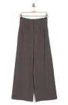 Leith Wide Leg Pants In Grey- Black Cal Plaid