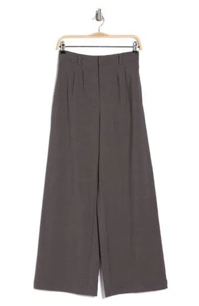 Leith Wide Leg Pants In Grey- Black Cal Plaid