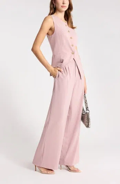 Leith Wide Leg Pants In Purple Mauve