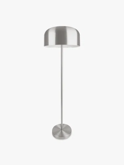 Leitmotiv Capa Metallic Floor Lamp In Brushed Nickel