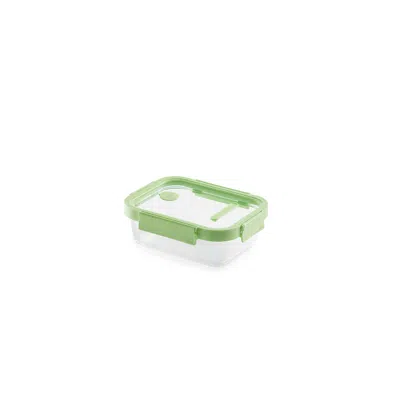 Lekue 100% Airtight Rectangular Glass Food Storage Container, 34 oz In Green