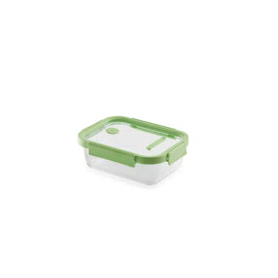 Lekue 100% Airtight Rectangular Glass Food Storage Container, 51 oz In Green