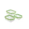 Lekue 100% Airtight Rectangular Glass Food Storage Container, Set Of 3