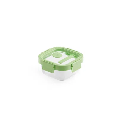 Lekue 100% Airtight Square Glass Food Storage Container In Green