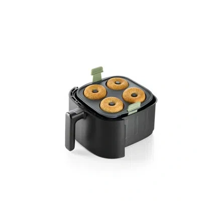 Lekue Air Fryer Donuts Mold, 4 Hole In Green;gray