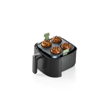Lekue Air Fryer Muffins Mold, 4 Hole In Green;gray