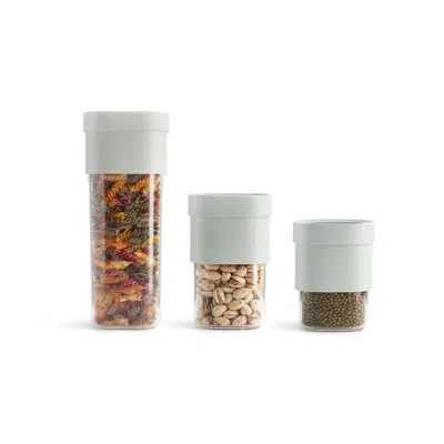 Lekue Flip Storage Food Containers, Set Of 3 - 1 X L, 2 X M In Green