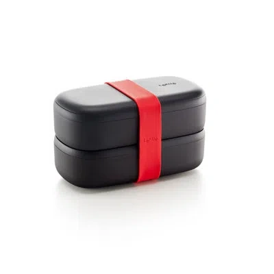 Lekue Lunchbox To Go + Cutlery In Black