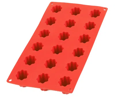 Lekue Silicone 18 Cavity Mini Cannelais Bordelais Baking Mold, Red In Brown