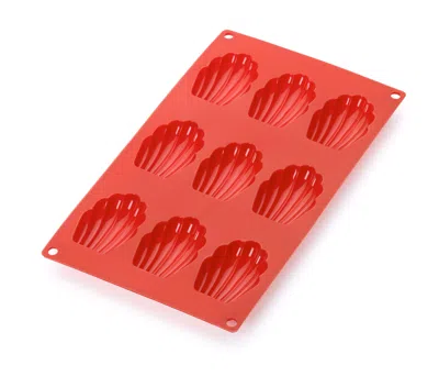 Lekue Silicone 9 Cavity Madeleine Baking Mold In Red