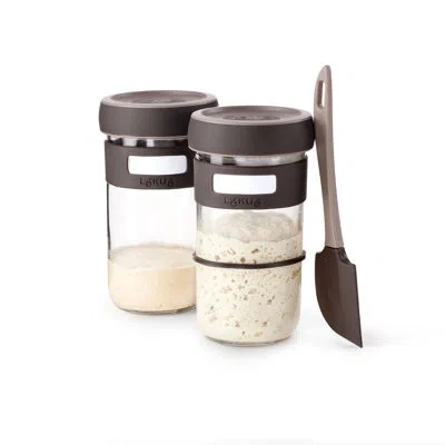 Lekue Sourdough Starter Kit In Brown;clear