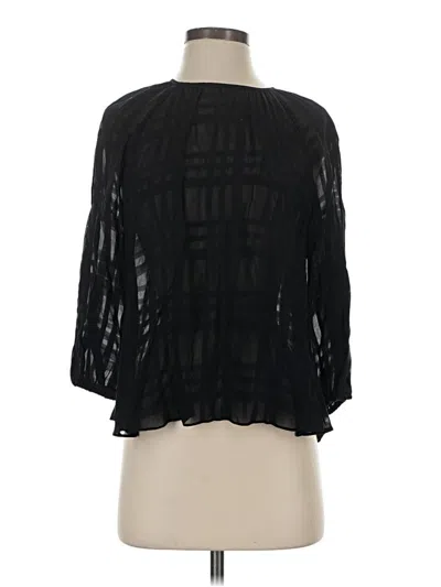 Pre-owned Lela Rose 3/4 Sleeve Blouse In Black