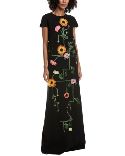 LELA ROSE LELA ROSE AUGUSTA FLORAL APPLIQUE GOWN