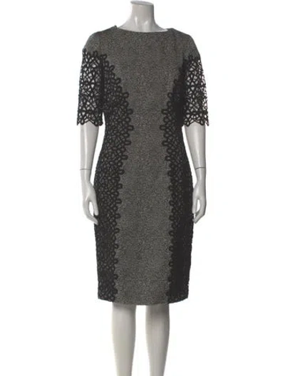 Pre-owned Lela Rose Bateau Neckline Knee-length Dress