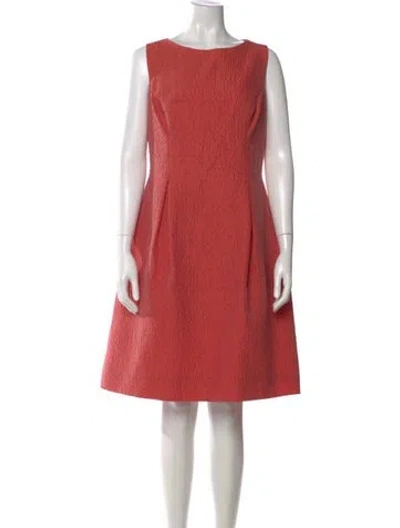 Pre-owned Lela Rose Bateau Neckline Knee-length Dress In Pink