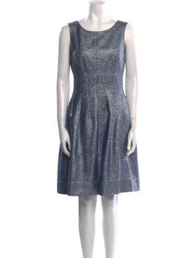 Pre-owned Lela Rose Bateau Neckline Mini Dress