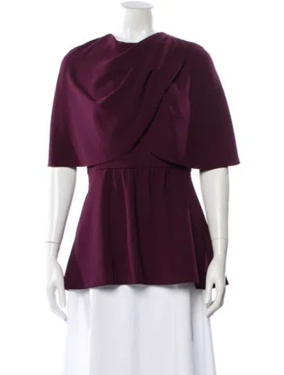 Pre-owned Lela Rose Bateau Neckline Mini Dress In Burgundy