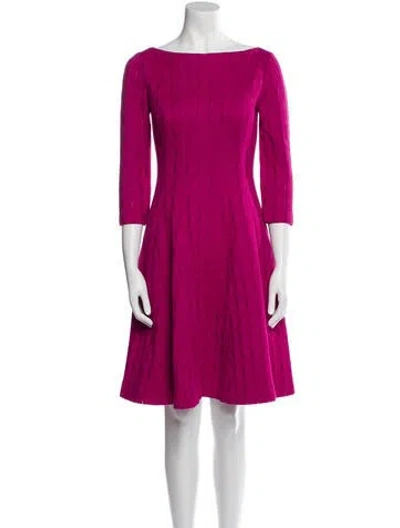 Pre-owned Lela Rose Bateau Neckline Mini Dress In Pink