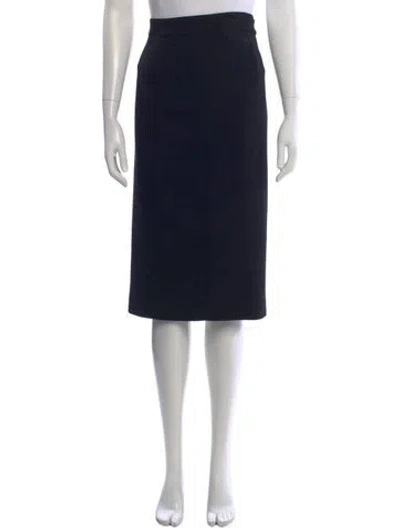 Pre-owned Lela Rose Beaded Accents Midi Length Skirt In Black