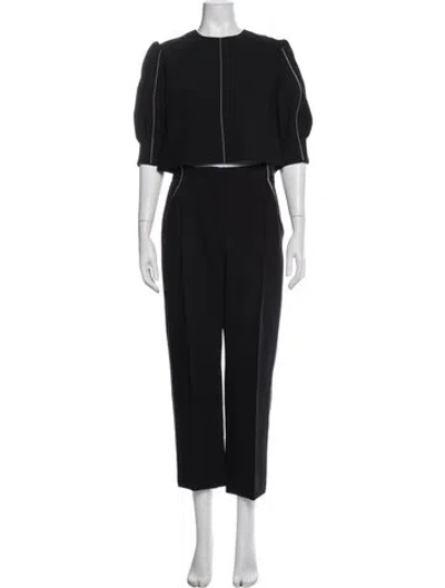 Pre-owned Lela Rose Beaded Accents Pant Set In Black