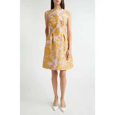 Lela Rose Floral Fil Coupe Off-the-shoulder Gown In Multi