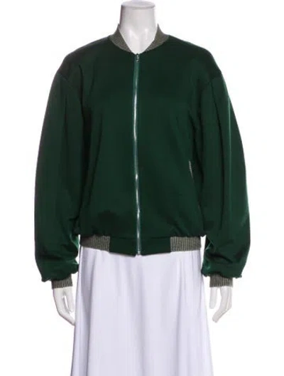 Pre-owned Lela Rose Bomber Jacket In Green
