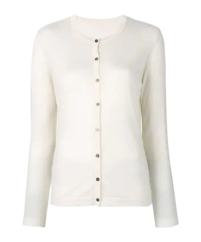 Lela Rose Button Fitted Cardigan In White