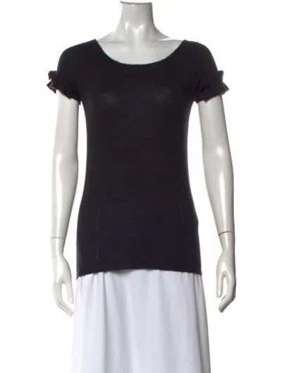 Pre-owned Lela Rose Cashmere Crew Neck Sweater In Black