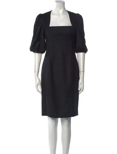 Pre-owned Lela Rose Cashmere Knee-length Dress In Blue