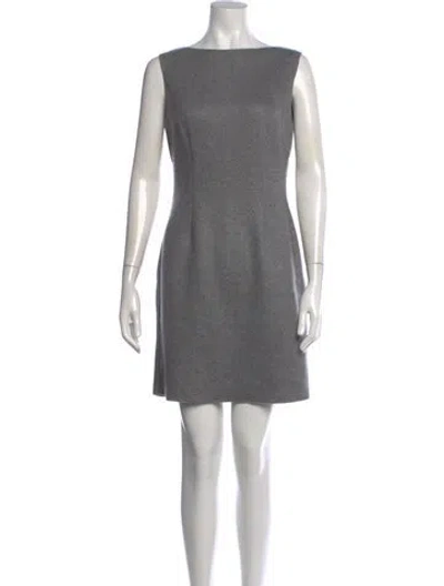 Pre-owned Lela Rose Cashmere Mini Dress In Grey