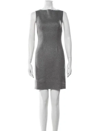 Pre-owned Lela Rose Cashmere Mini Dress In Grey