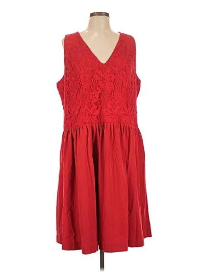 Pre-owned Lela Rose Casual Dress In Red