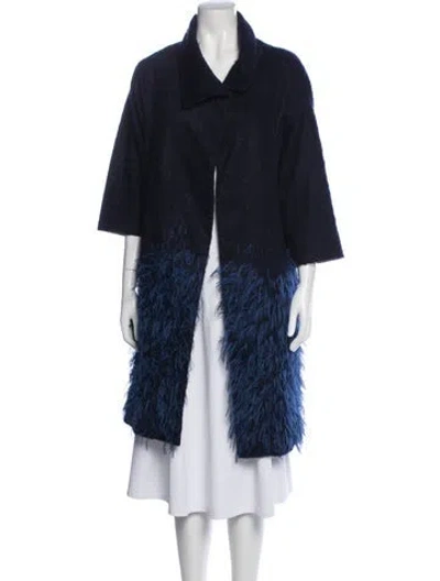 Pre-owned Lela Rose Coat In Blue