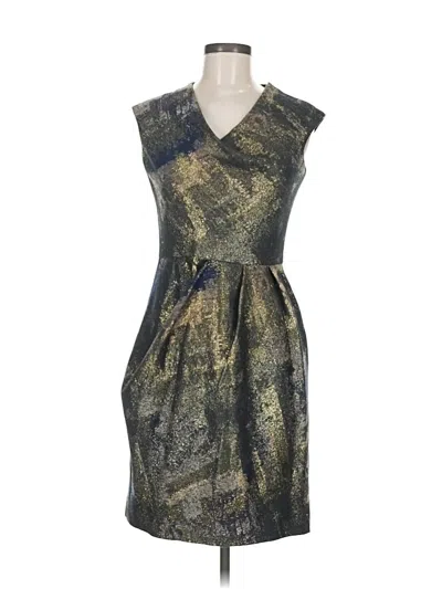 Pre-owned Lela Rose Cocktail Dress In Gray