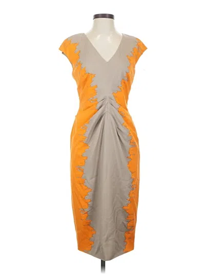 Pre-owned Lela Rose Cocktail Dress In Orange