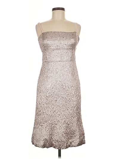 Pre-owned Lela Rose Cocktail Dress In Silver