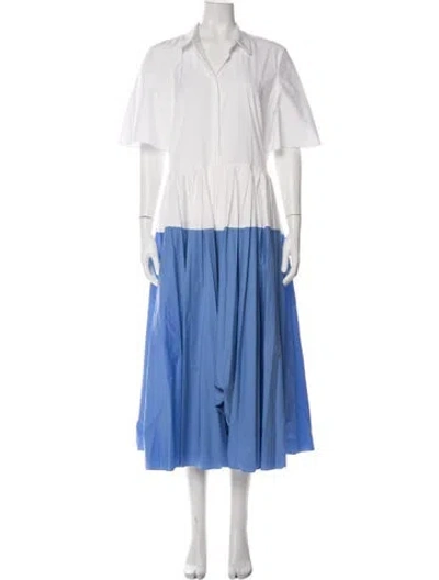 Pre-owned Lela Rose Colorblock Pattern Long Dress W/ Tags In Blue