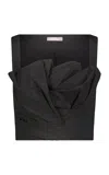 Lela Rose Cotton-blend Poplin Draped Top In Black