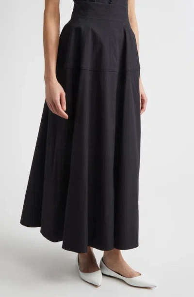 Lela Rose Cotton Blend Stretch Poplin Skirt In Black