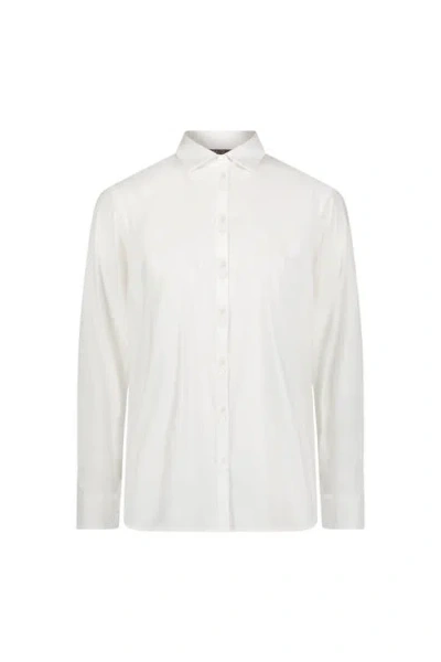 Lela Rose Cotton Poplin Bow Back Shirt In White