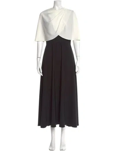 Pre-owned Lela Rose Cowl Neck Long Dress In Black